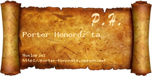 Porter Honoráta névjegykártya